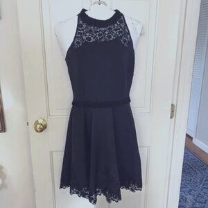 Ted Baker London, flared black cocktail dress, size 1